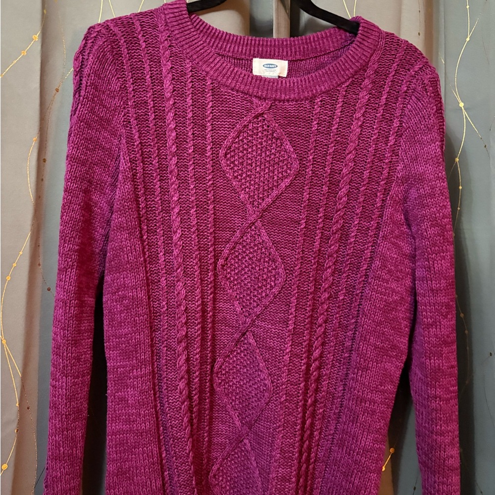 Old Navy Purple Crew Neck Sweater Ribbed Knit